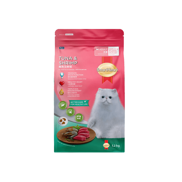 Smart Heart Adult Cat Food Tuna & Shrimp 1.2kg